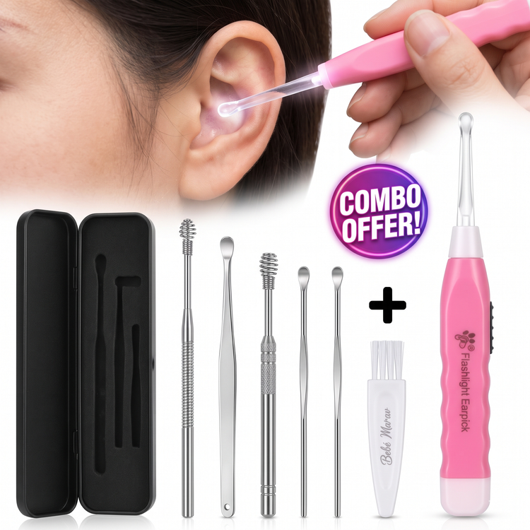 Ear Wax Cleaner 6Pcs+LED Ear Cleaner, Ear Cleaning Tool