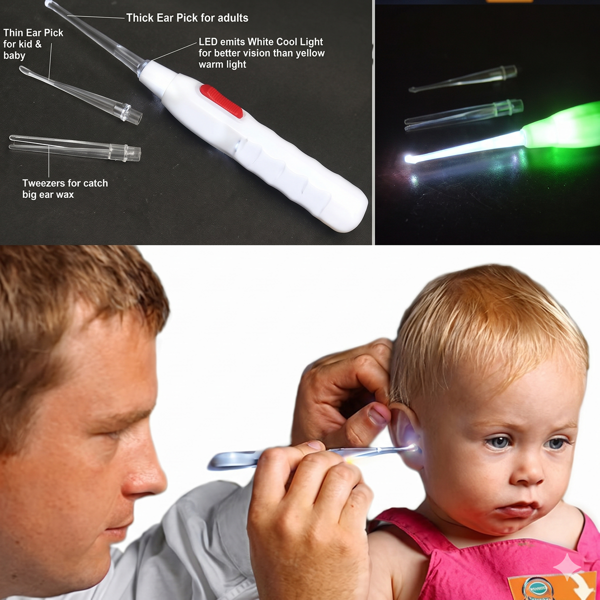 Ear Wax Cleaner 6Pcs+LED Ear Cleaner, Ear Cleaning Tool