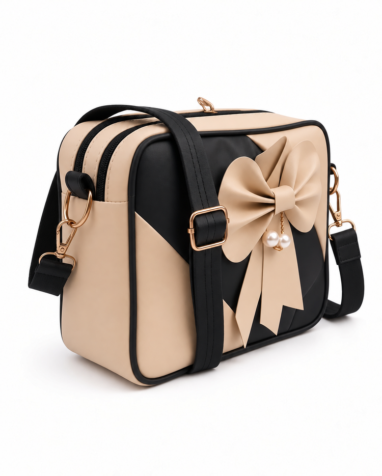 Alisha Classic Collection Women's Stylish PU Leather Sling Bag – Solid Pattern, 2 Compartments