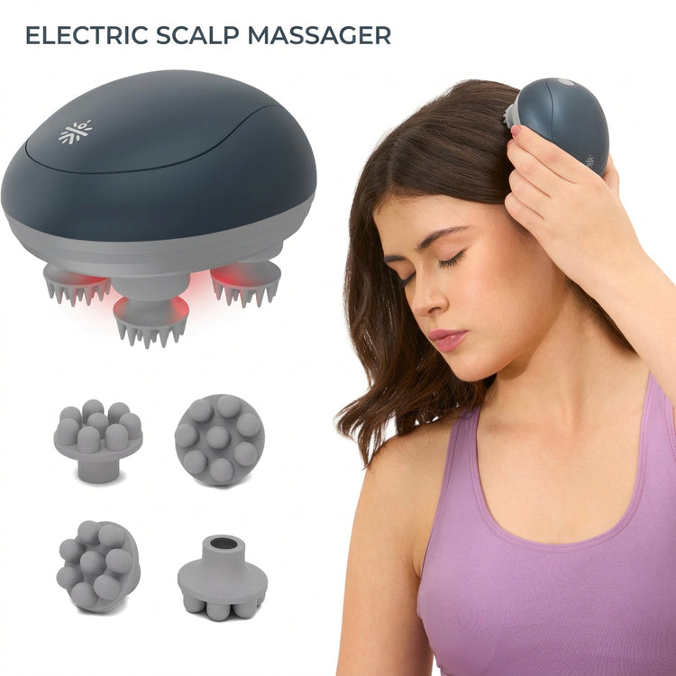 Electric Scalp & Head Massager – Vibrating Hair and Body Massage Machine, Relaxing Head Massager (Multicolour)