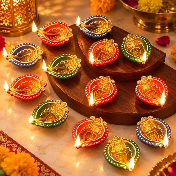 Decorative Diwali Rangoli Diya | Metal Rangoli Candle Holder for Festive Home Decoration