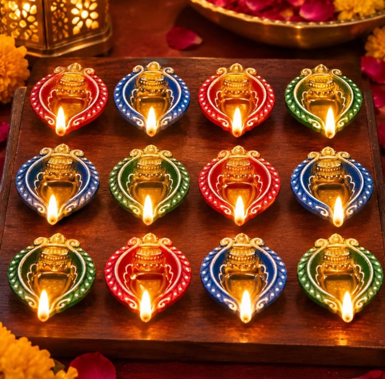 Decorative Diwali Rangoli Diya | Metal Rangoli Candle Holder for Festive Home Decoration