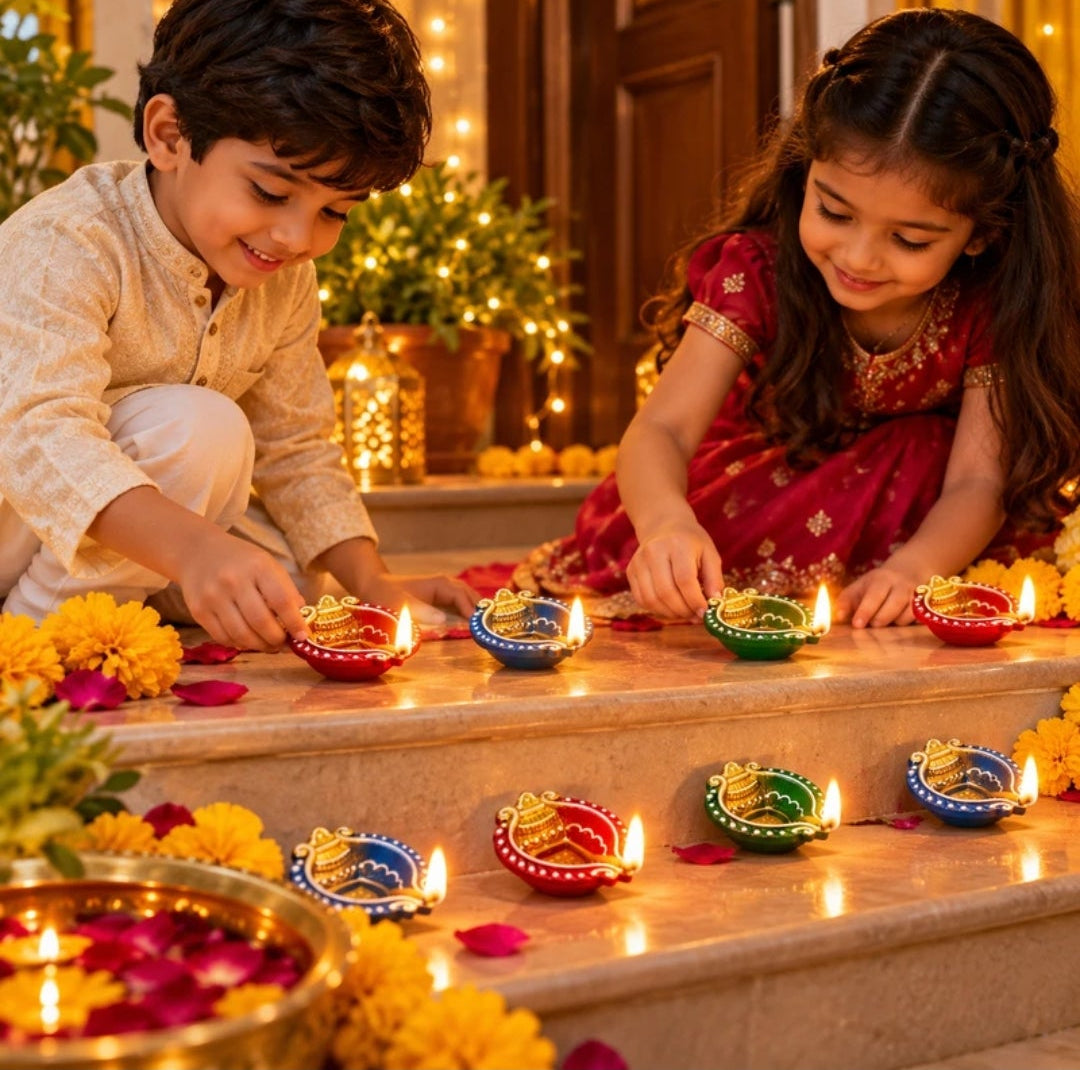 Decorative Diwali Rangoli Diya | Metal Rangoli Candle Holder for Festive Home Decoration