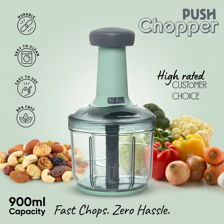 800ML Manual Vegetable Chopper | Multi-Purpose Hand Pull Food Cutter for Onion, Fruits, Vegetables, Nuts & Salad